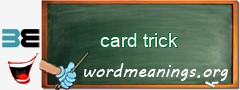 WordMeaning blackboard for card trick